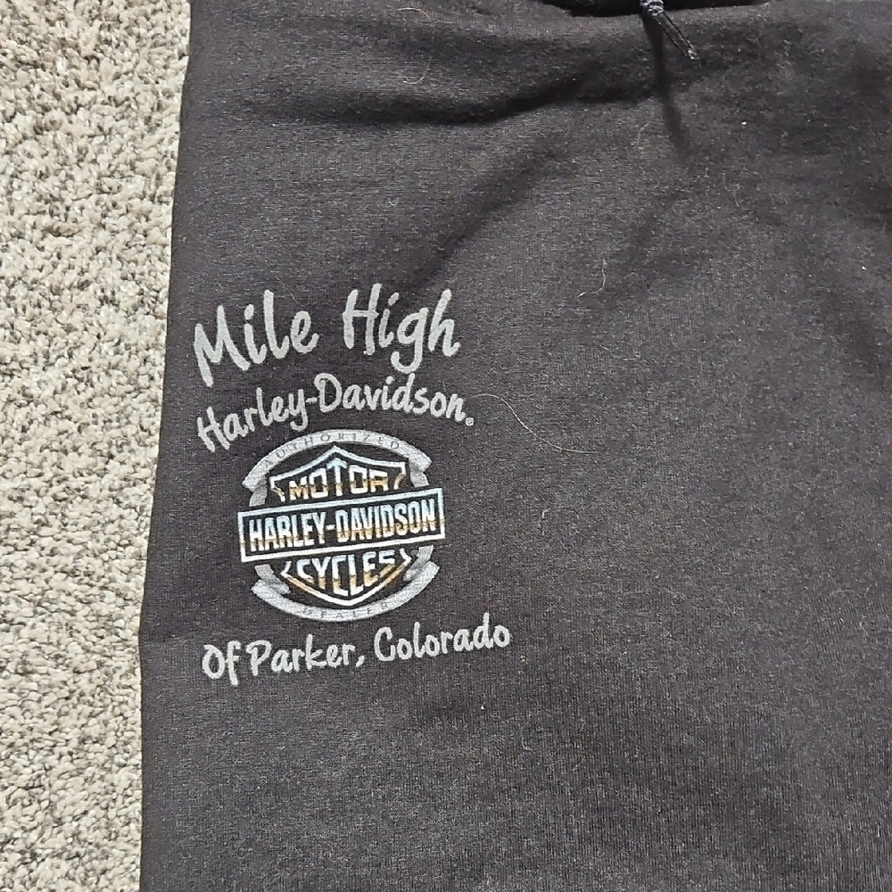 Harley-Davidson Black Hoodie with Red Rose - Picture 2 of 3